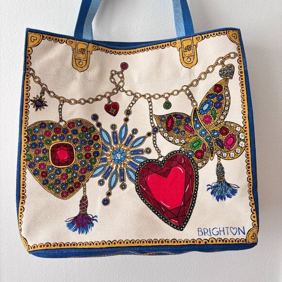 Brighton Glittering Love Canvas Tote Bag - Picture 4 of 11